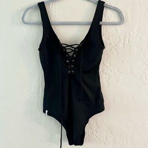 Rhythm Swim Sunchaser Black Lace Up One Piece Women’s Size XS
